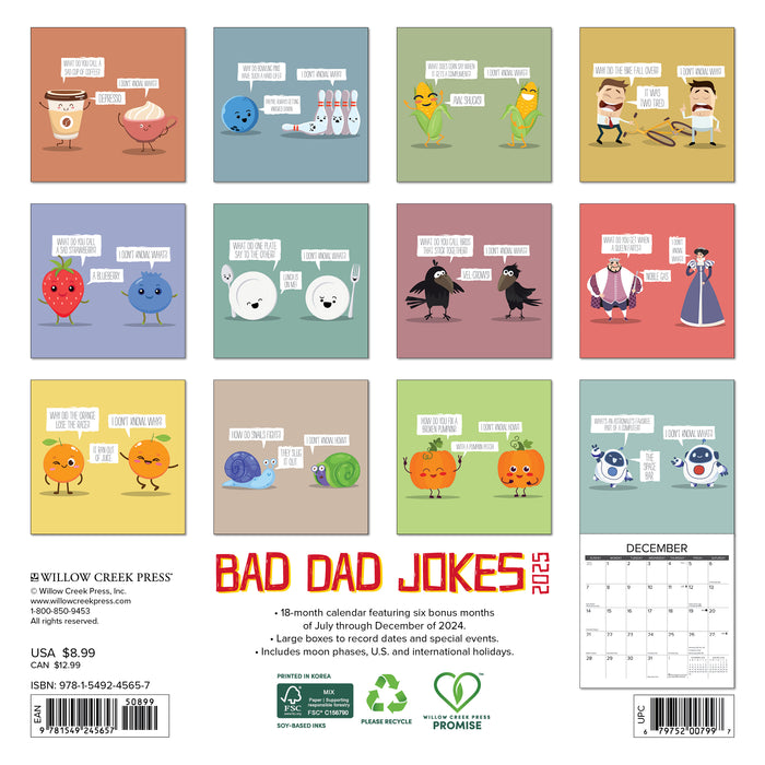 2025 Bad Dad Jokes Mini Wall Calendar by  Willow Creek Press from Calendar Club