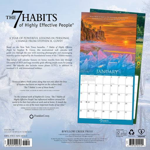 7 Habits of Highly Effective People 2026 Square Wall Calendar