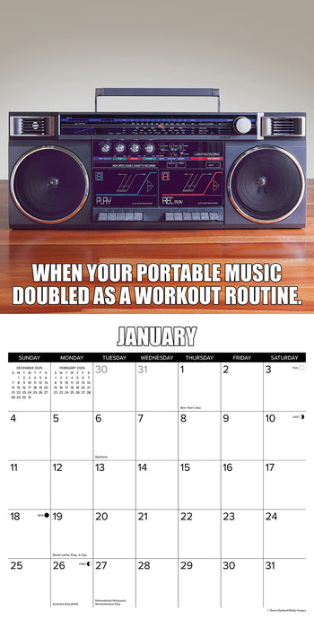 80s Flashback 2026 Square Wall Calendar