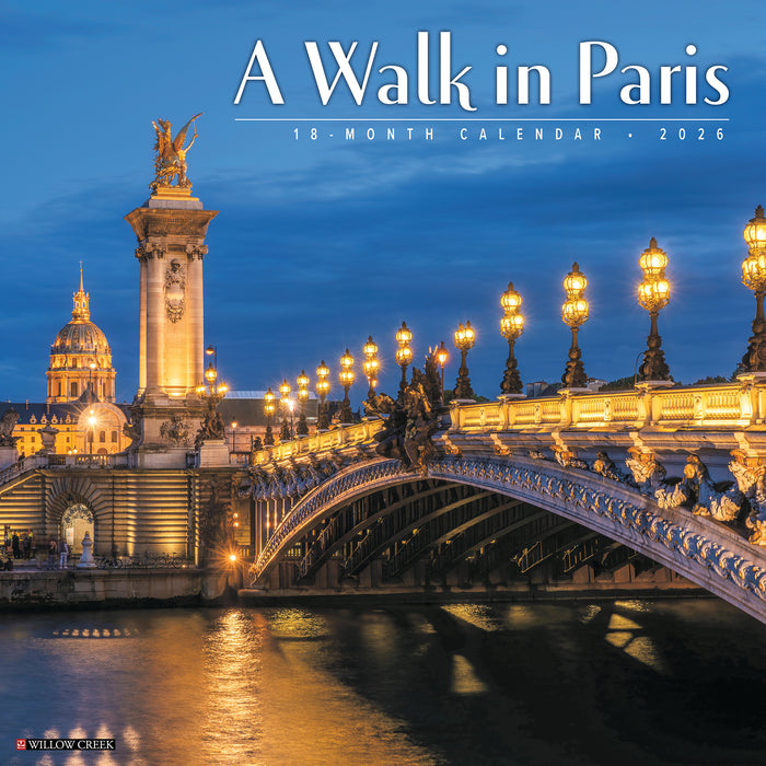 A Walk in Paris 2026 Square Wall Calendar