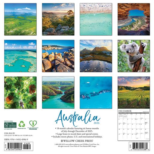 Australia 2026 Square Wall Calendar