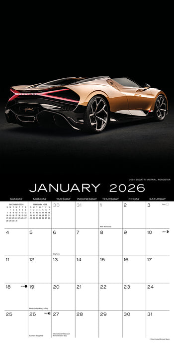 Dream Cars 2026 Square Wall Calendar