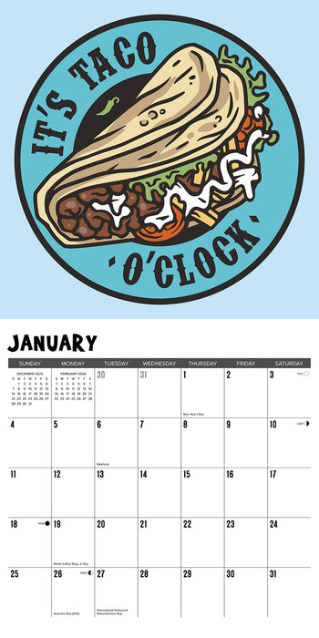 Let's Taco About It 2026 Square Wall Calendar