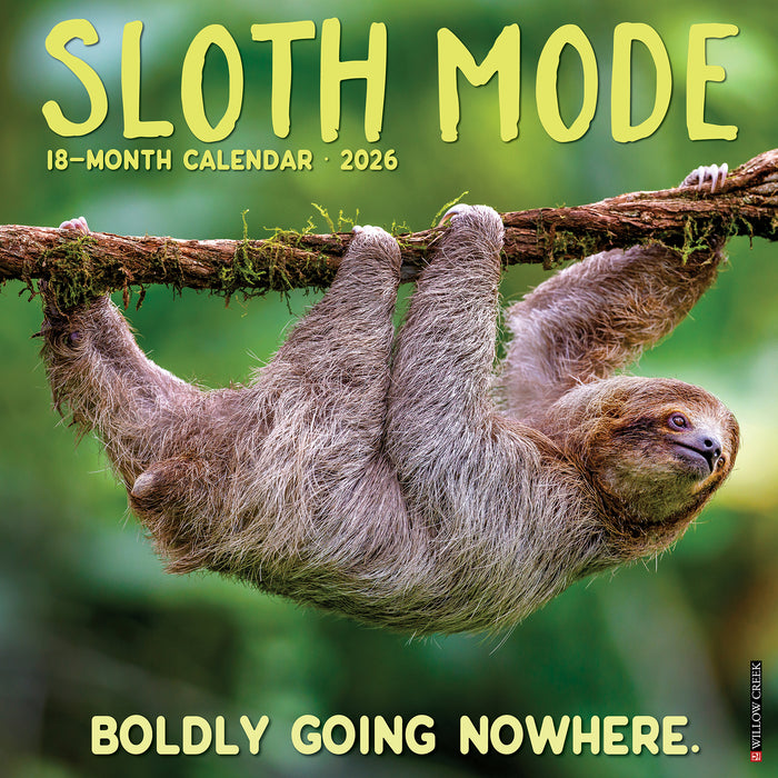 Sloth Mode 2026 Square Wall Calendar