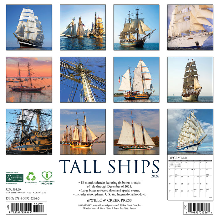 Tall Ships 2026 Square Wall Calendar
