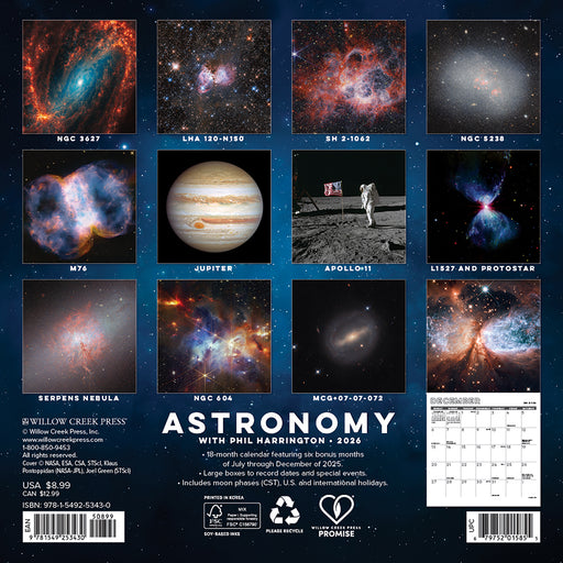 Astronomy 2026 Mini Wall Calendar