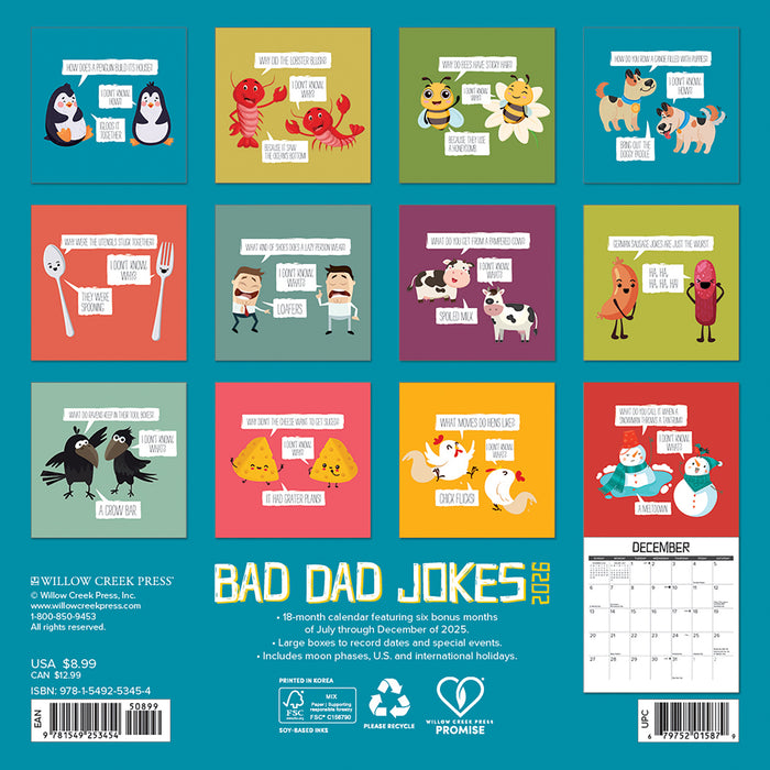 Bad Dad Jokes 2026 Mini Wall Calendar