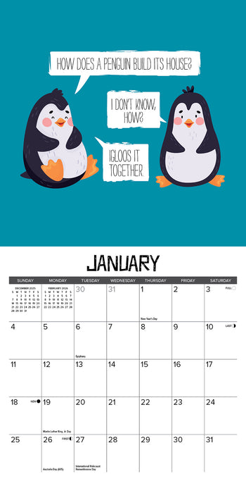 Bad Dad Jokes 2026 Mini Wall Calendar