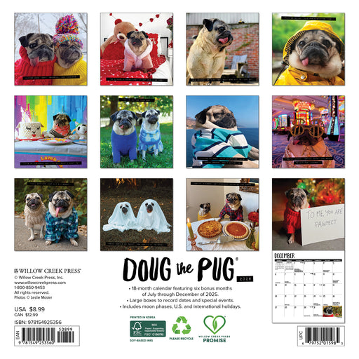 Doug the Pug 2026 Mini Wall Calendar