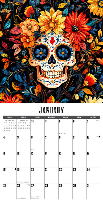 Day of the Dead 2026 Square Wall Calendar