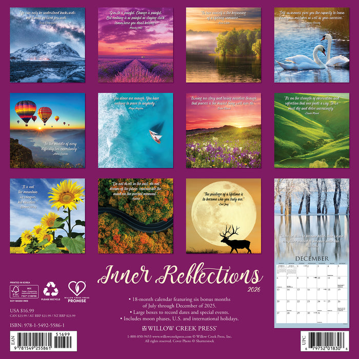 Inner Reflections 2026 Square Wall Calendar