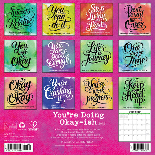 You're Doing Okay-ish 2026 Square Wall Calendar