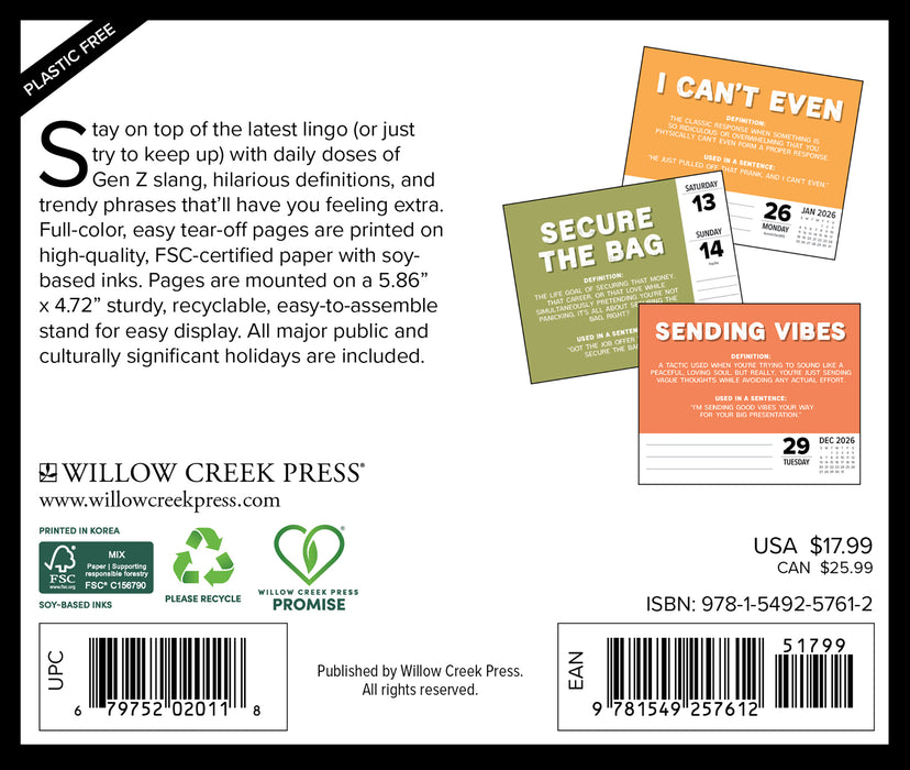 Gen Z Slang 2026 Page-A-Day Calendar