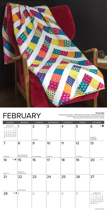 Art of the Quilt 2027 Square Wall Calendar