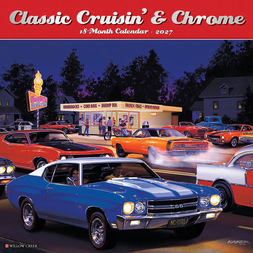 Classic Cruisin and Chrome 2027 Square Wall Calendar