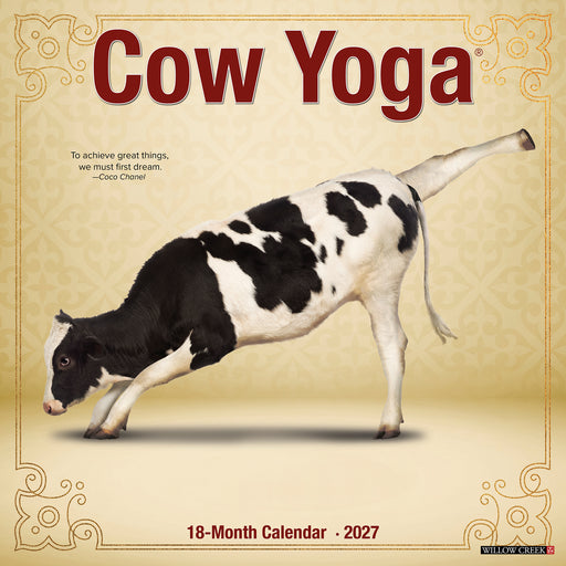 Cow Yoga 2027 Square Wall Calendar