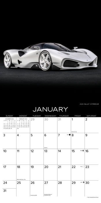 Dream Cars 2027 Square Wall Calendar