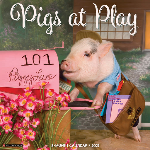 Pigs at Play 2027 Square Wall Calendar