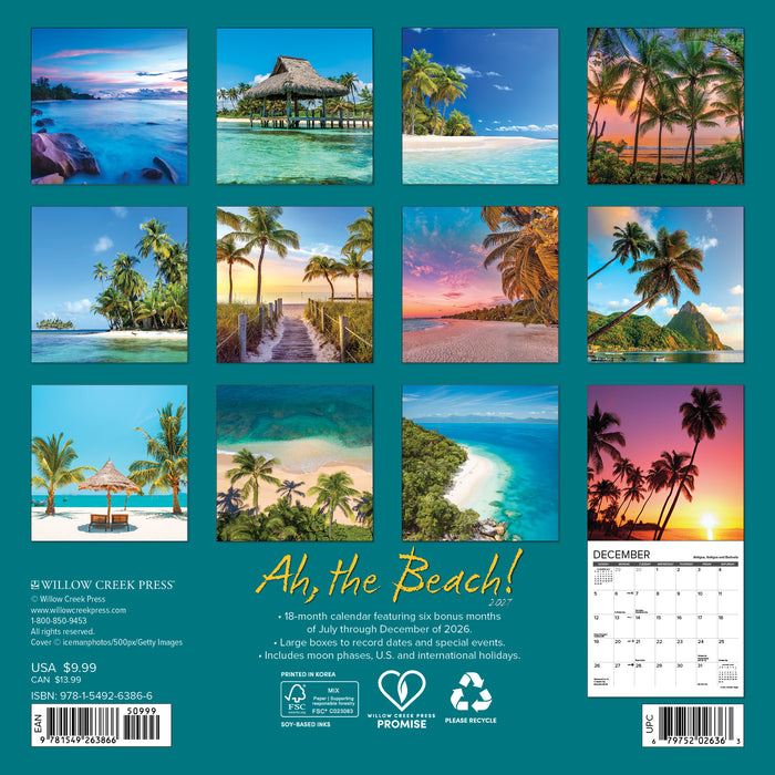 Ah The Beach 2027 Mini Wall Calendar