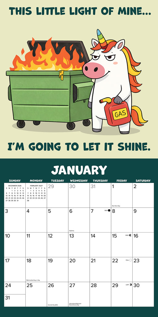 Pissed-Off Unicorns 2027 Square Wall Calendar