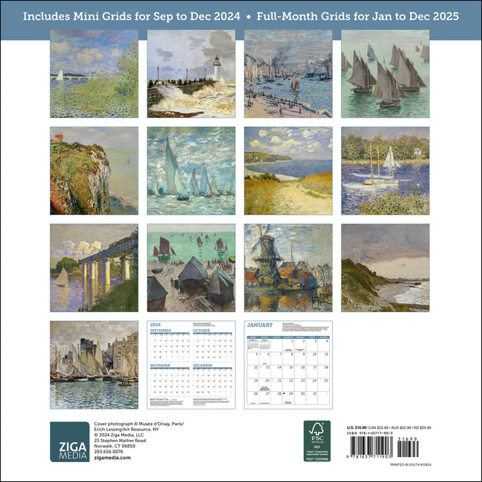 2025 Monet At Sea Wall Calendar