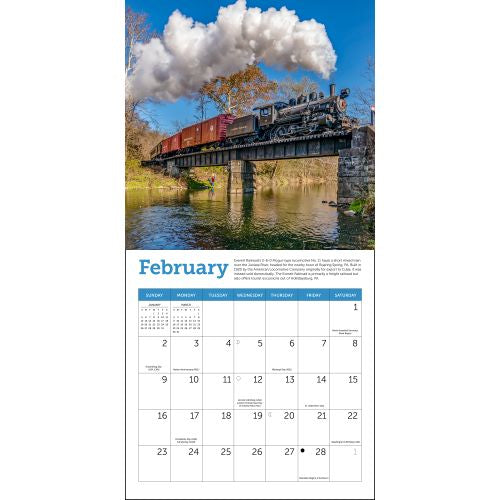 2025 Steam Trains Mini Wall Calendar