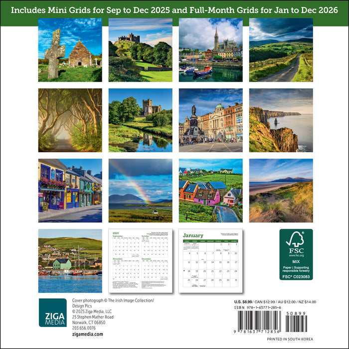 Ireland 2026 Mini Wall Calendar