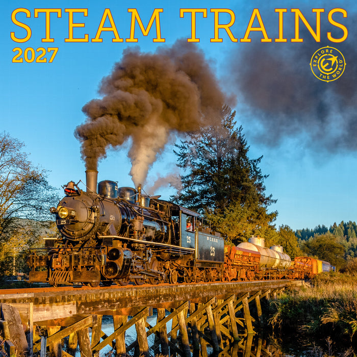 Steam Trains 2027 Mini Wall Calendar
