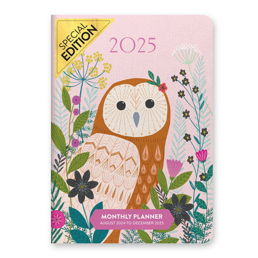 2025 Garden Owl Monthly Pocket Diary by  Orange Circle Studio from Calendar Club