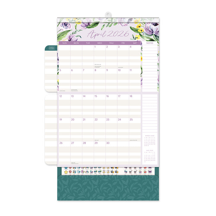 Bella Flora Do It All 2026 Large Wall Calendar with Pocket