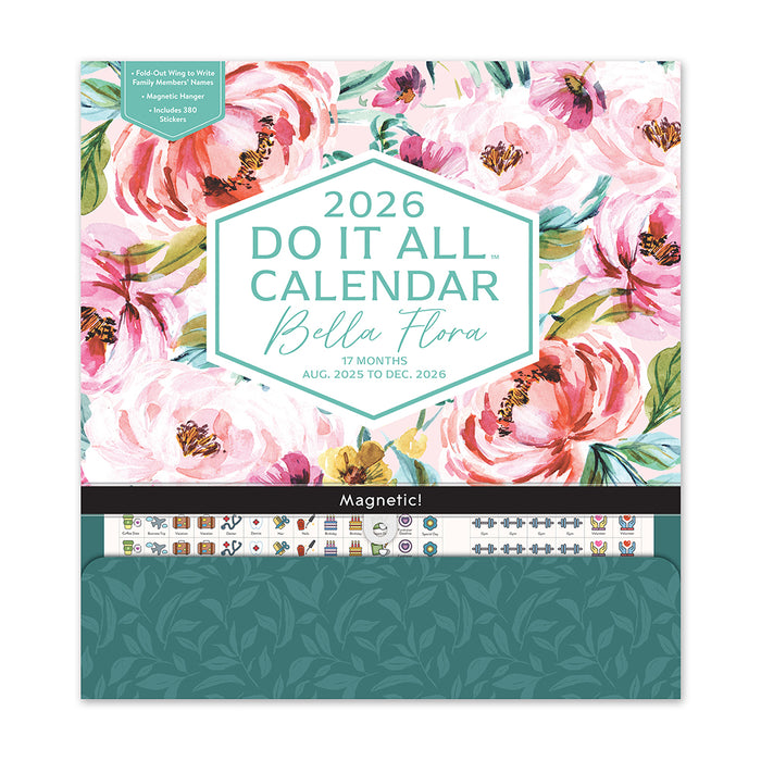 Bella Flora Do It All 2026 Large Wall Calendar with Pocket