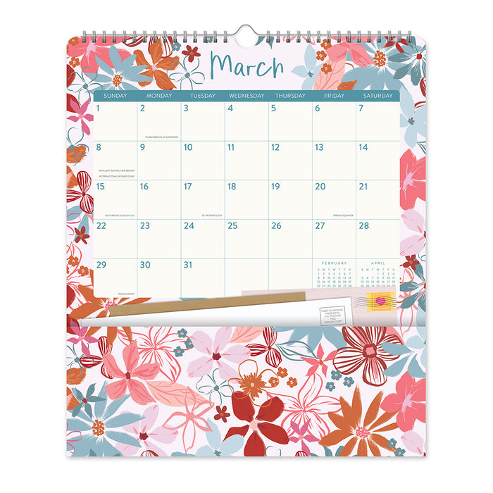 Secret Garden Pockets Plus 2026 Large Wall Calendar