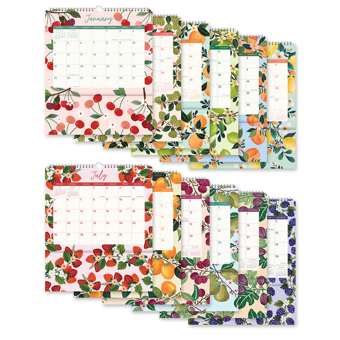 Fruit & Flora Pockets Plus 2026 Large Wall Calendar