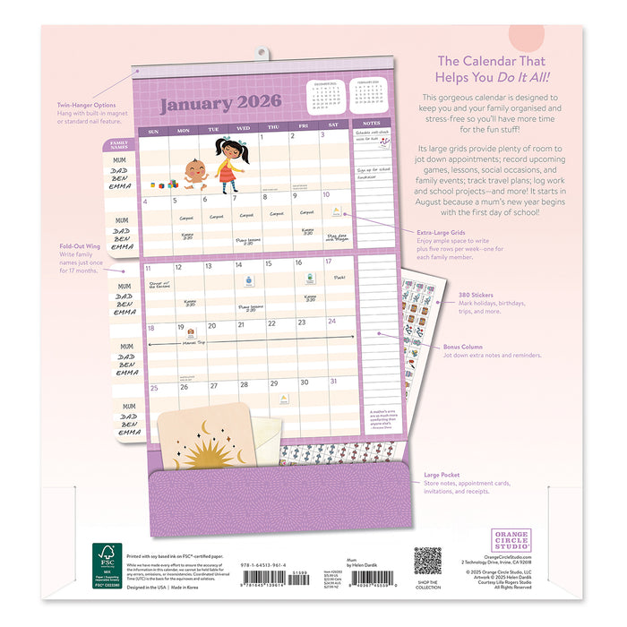 MUM Do It All 2026 Large Wall Calendar with Pocket