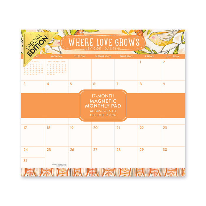 Where Love Grows Pad Special Edition 2026 Magnetic Calendar