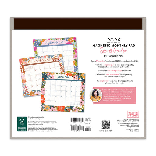 Secret Garden Pad Special Edition 2026 Magnetic Calendar