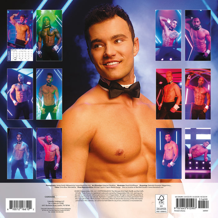 2025 Chippendales Wall Calendar