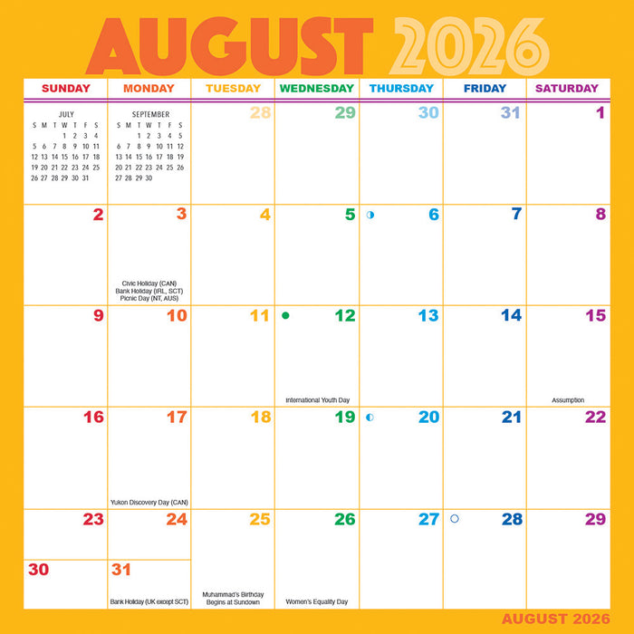 Rainbow Magic Grip 2026 Square Wall Calendar