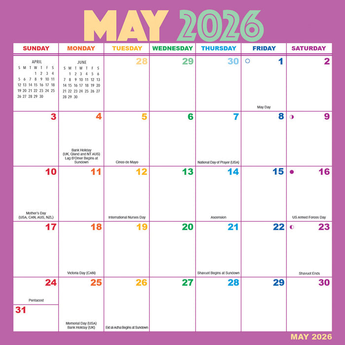 Rainbow Magic Grip 2026 Square Wall Calendar