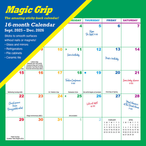 Rainbow Magic Grip 2026 Square Wall Calendar