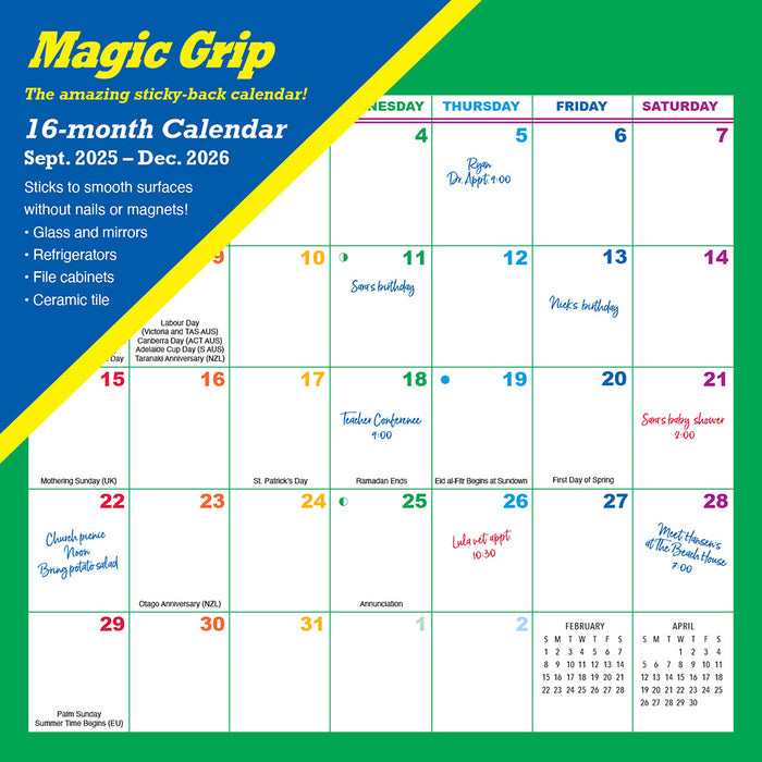 Rainbow Magic Grip 2026 Square Wall Calendar