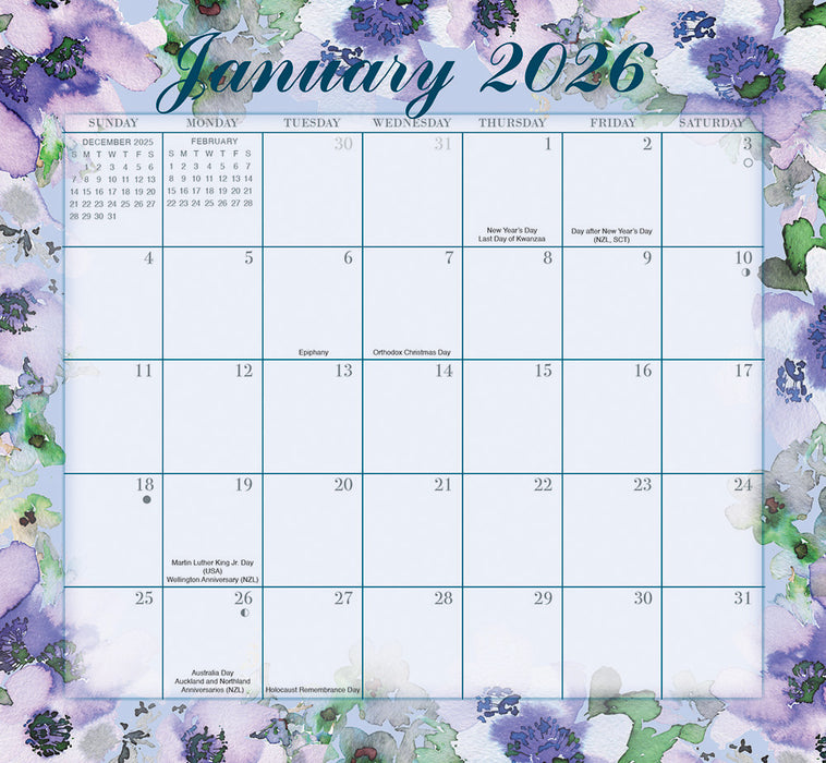 Floral Jumbo Magic Grip 2026 Large Wall Calendar