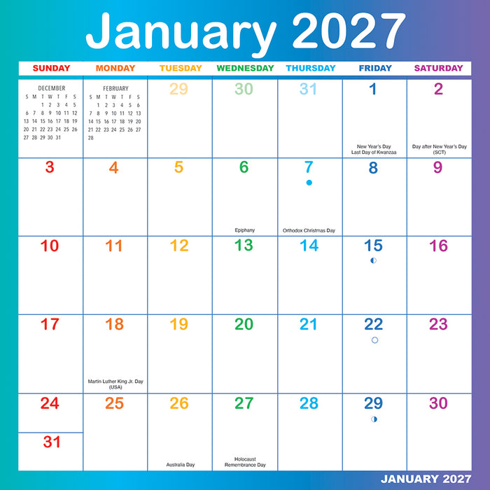 Rainbow Magic Grip 2027 Square Wall Calendar