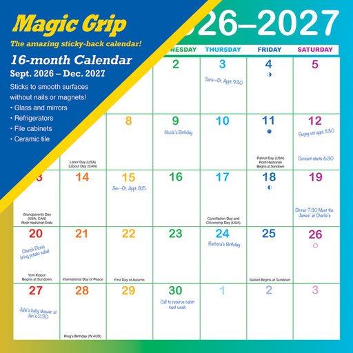 Rainbow Magic Grip 2027 Square Wall Calendar