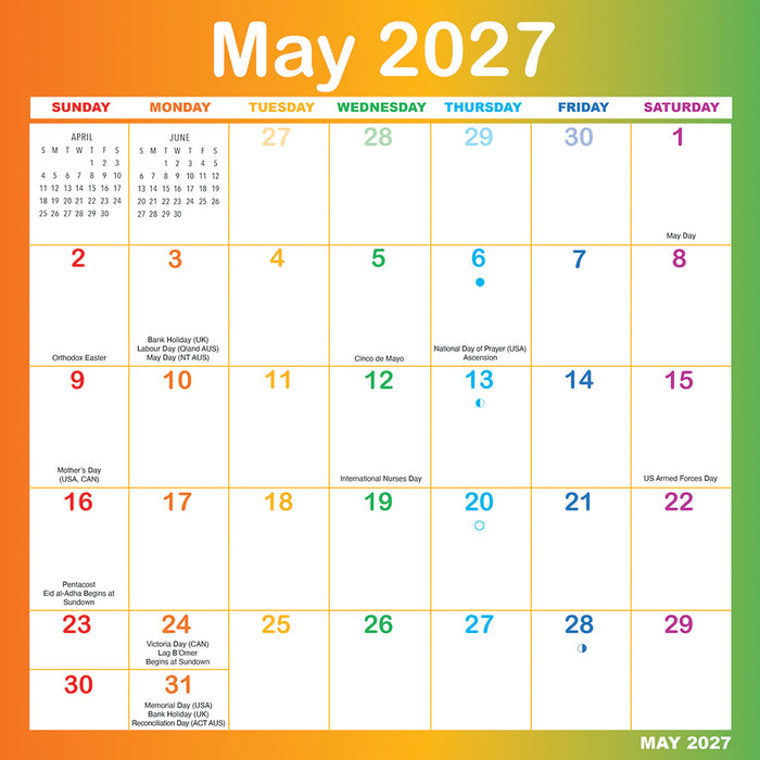 Rainbow Magic Grip 2027 Square Wall Calendar
