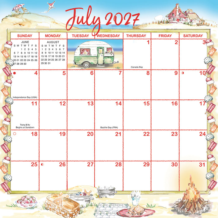 Joyful Seasons Magic Grip 2027 Square Wall Calendar