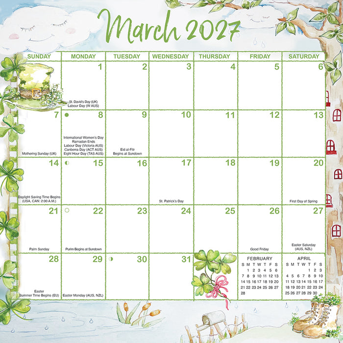 Joyful Seasons Magic Grip 2027 Square Wall Calendar