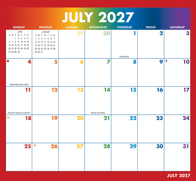 Rainbow Jumbo Magic Grip 2027 Large Wall Calendar
