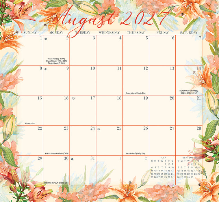 Floral Jumbo Magic Grip 2027 Large Wall Calendar