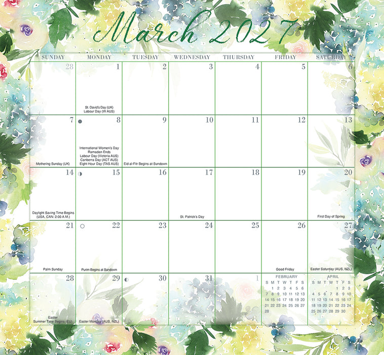 Floral Jumbo Magic Grip 2027 Large Wall Calendar